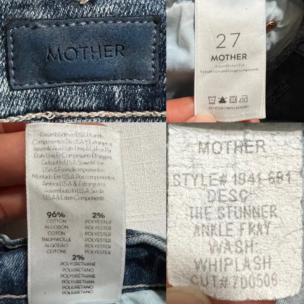 Mother The Stunner Ankle Fray in Whiplash Jeans Size 27 Skinny Jeans